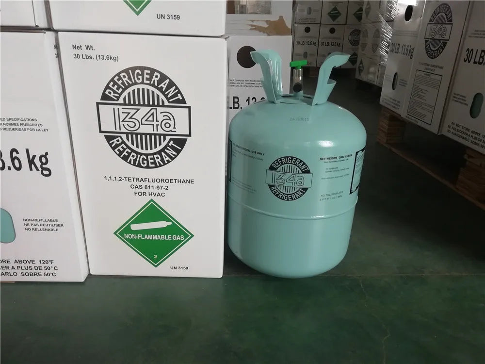 30LBS R134a Refrigerant Gas Cylinder High Purity 13.6kg 134a Refrigerant Gas