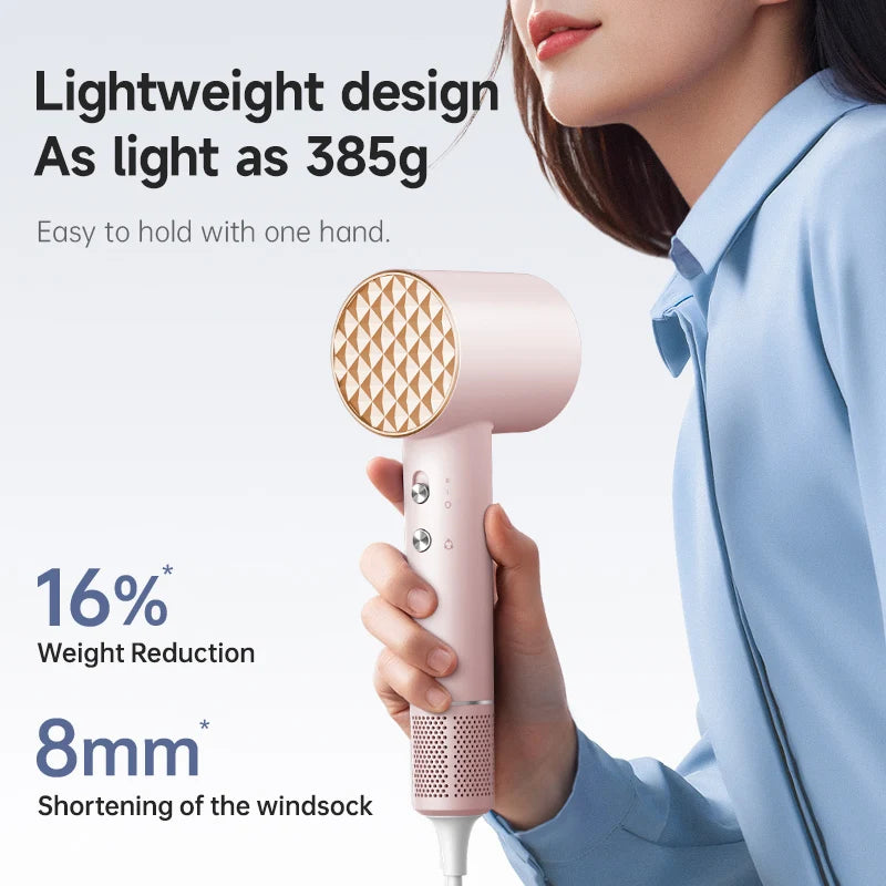 Electric Wall Mounted Hair Dryer Home Hotel Use LCD Temperature Control Plastic Concentrator Nozzle Convenience Outdoor