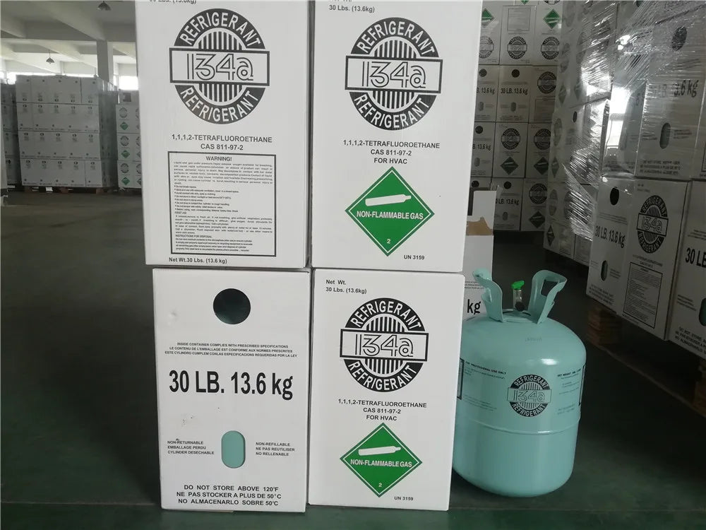 30LBS R134a Refrigerant Gas Cylinder High Purity 13.6kg 134a Refrigerant Gas